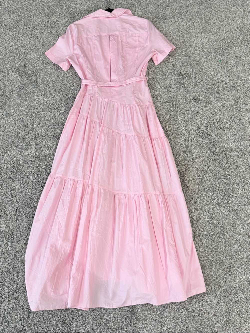 Zara Baby Pink 100% Cotton Collared Belted Shirt Dress Maxi Resort Women’s XS - Picture 14 of 15